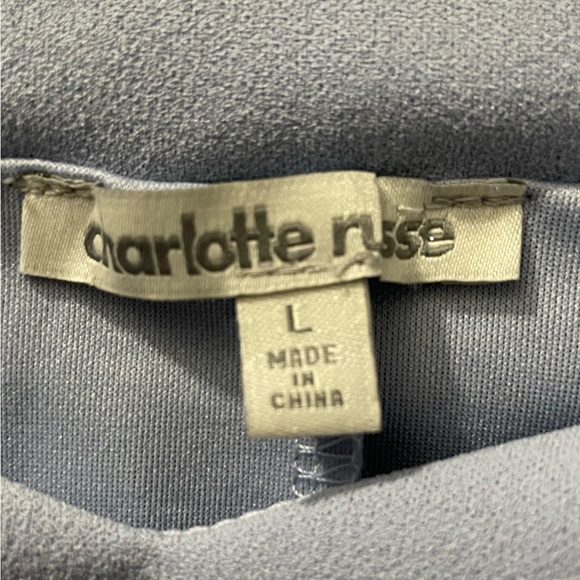 Charlotte Russe Young Women's Off Shoulder Asymmetric Mini Dress Light Blue L - Picture 5 of 10